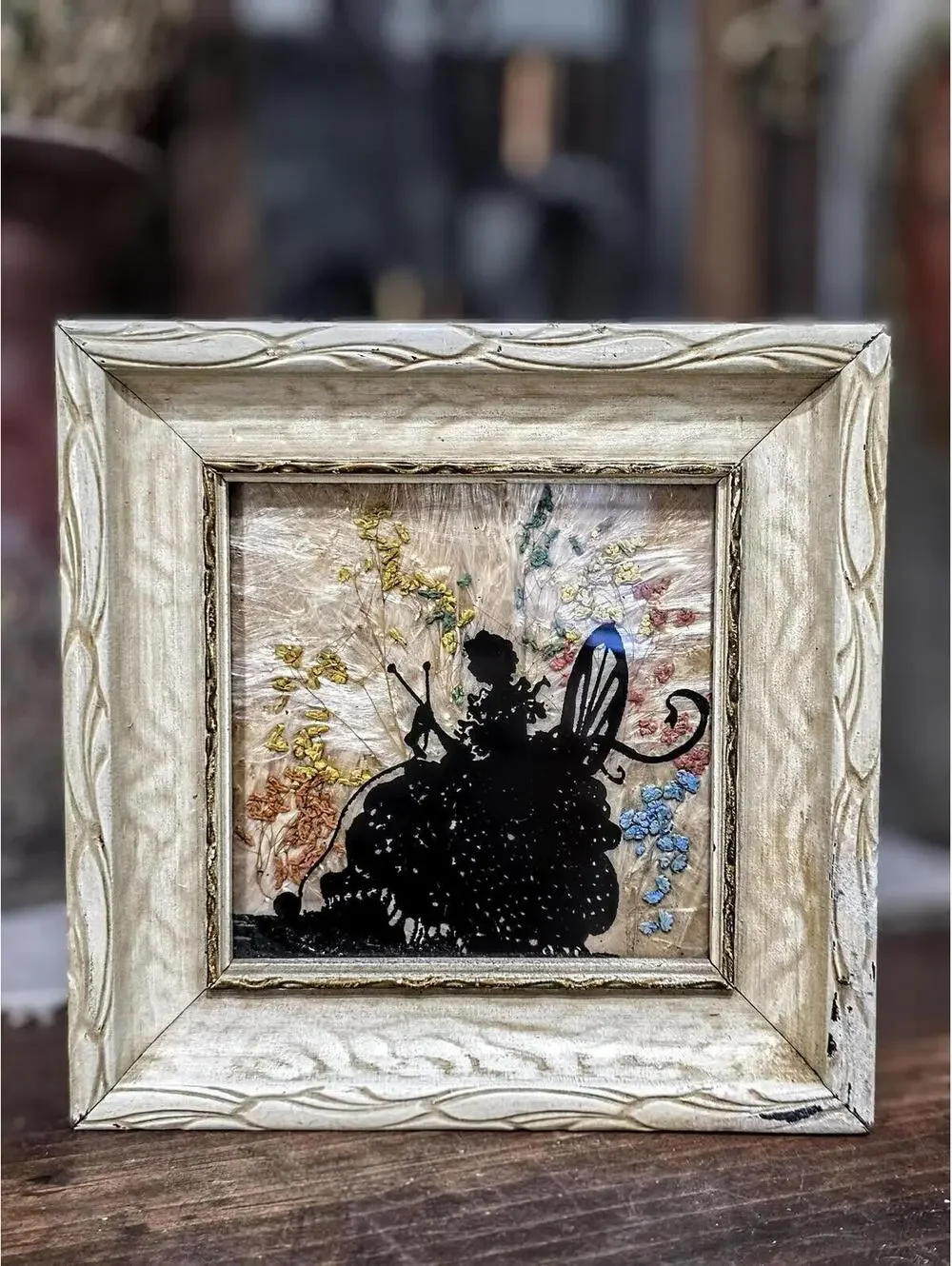 Vintage California Wildflower Framed Silhouette Art – Set of 2